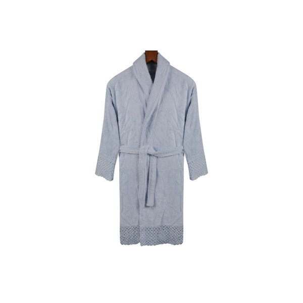 East Urban Home Cotton Blend Terry Cloth MidCalf Bathrobe with Pockets
